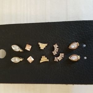 New Gold Silver Teardrop Square Rhinestone Earrings